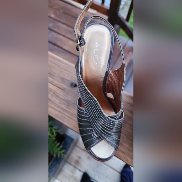 ALDO Women's Wedge Platforms Ankle Straps Sandal Shoes Slingback Size 39 US 8.5 - Picture 6 of 7